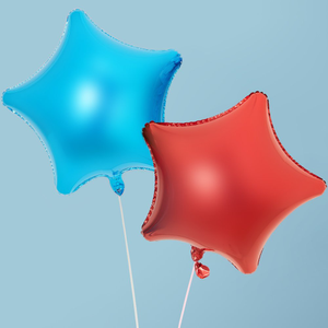 Red & Blue Star Balloon Duo