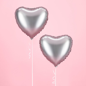 Silver Heart Balloon Duo