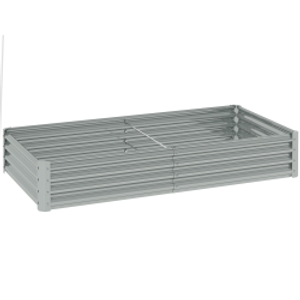 Outsunny 180 x 90cm Galvanised Steel Open Planter - Silver