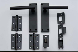 T-Bar Straight Lever Latch Door Pack - Matte Black - Handle/Hinges/Door Latch - Designer Levers