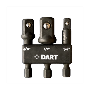 DART ¼” Hex to Square Socket Impact Adapter Set 3 Piece