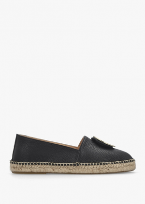 Jessie Black Leather Espadrilles 
