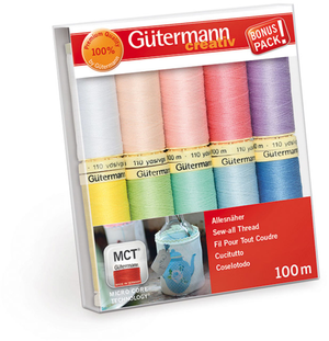 Set de 10 fils à coudre polyester Gütermann - Pastel