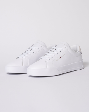 Tommy Hilfiger Court Leather Detail Mens Trainer - White