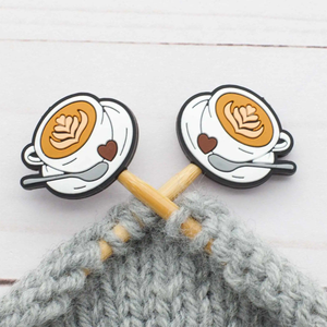 Bouchons stoppeurs de mailles pour aiguilles à tricoter - Tasse à café