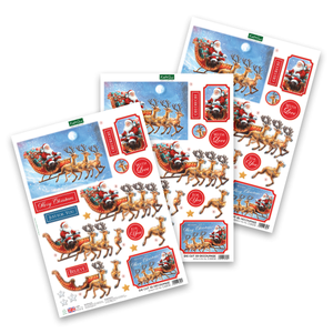 Die Cut Decoupage – Santa in the Sky (pack of 3)