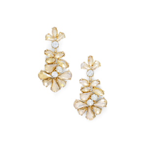 Crystal Chandelier Drop Gold Earrings