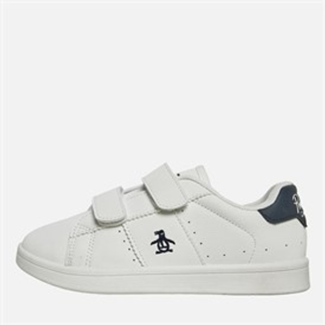 Original Penguin Junior Boys Marble Velcro Trainers White/Navy