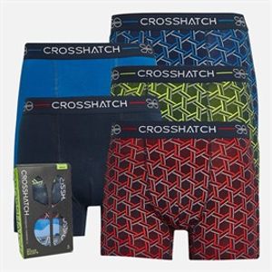 Crosshatch Mens Lattix Five Pack Boxer Shorts Assorted