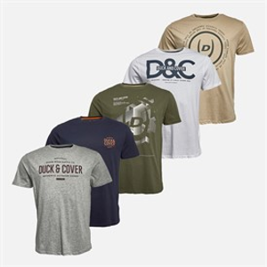 Duck and Cover Mens Cheymore Five Pack T-Shirts Assorted