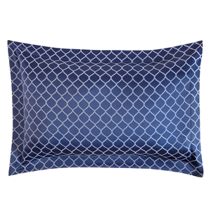 Othello Denim Blue Jacquard Oxford Pillowcase Pair