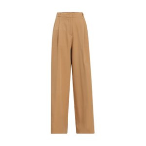 Authority Two Pleated Flared Dress Pant For Women - Camel Brown (S)