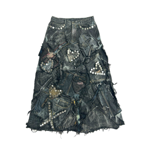 Shred Couture Studded Denim Skirt F (L)