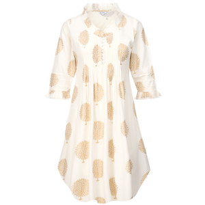 Cotton Annabel Tunic In White & Gold (L)