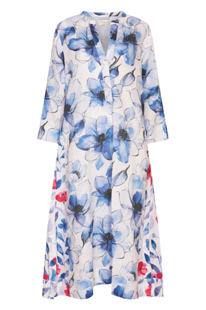 Ice Flower Mixed Print Kaftan Linen - Multi (L)