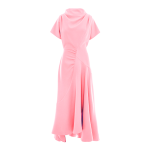 Pale Pink Dress With Draped Front And Collar (S)