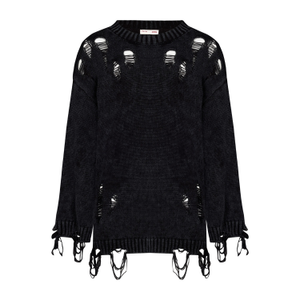 Your Itch Ripped Knit Sweat - Black (L)