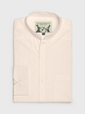 Double Cuff Cream Cotton Nehru Shirt