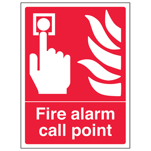 Fire Alarm Call Point - Portrait 100 x 150 mm - Self Adhesive Vinyl