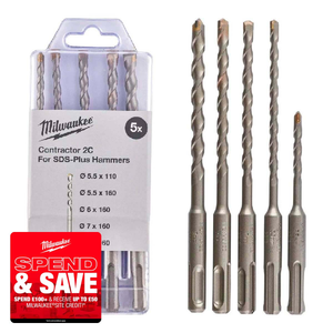 Milwaukee 4932471243 SDS+ Contractor Drill Bit Set (5 Pieces)