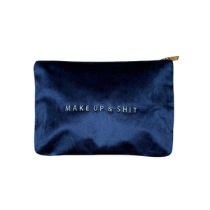Make Up And Shit Navy Pouch
