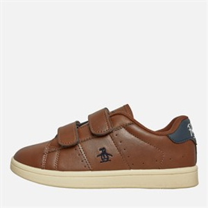 Original Penguin Junior Boys Marble Velcro Trainers Tan/Navy