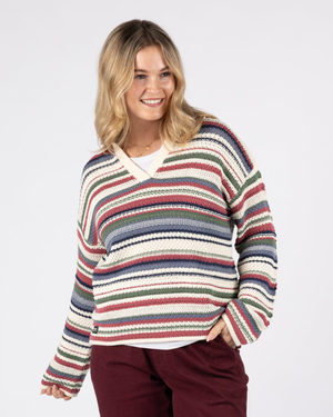 Aubrey Collar Womens Crochet Knit in Multi