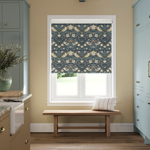 William Morris At Home Strawberry Thief, Indigo - Roller Blind