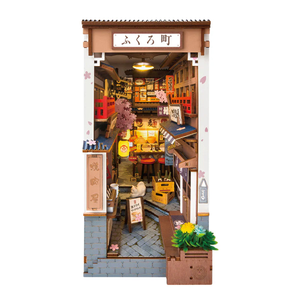 Rolife Sakura Wine Alley DIY Book Nook Shelf Insert Model Kit TGB11