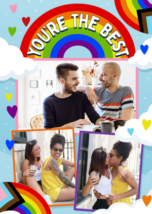 You're The Best Rainbow Photo Upload Card