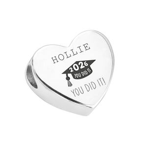 Signature Silver 2026 You Did It Name Heart Charm
