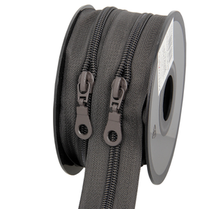 Rouleau de 5 mètres de fermeture nylon 5 mm avec tirettes - Terre