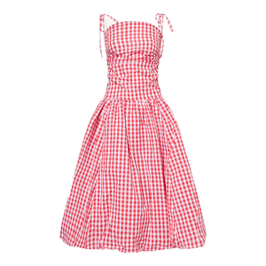 Alexa Red Gingham Puffball Dress (S)