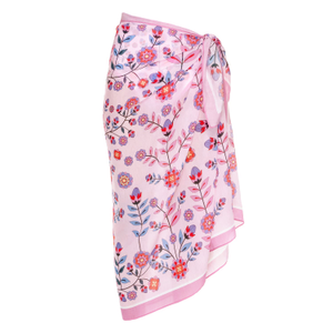 Beach Sarong Wrap - Pink Garden (M/L)