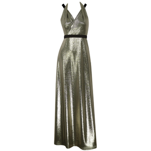 Neck And Neck Gold Metallic Maxi Dress (M)