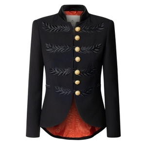 Black Military Tailored Blazer With Satin Details (XL)