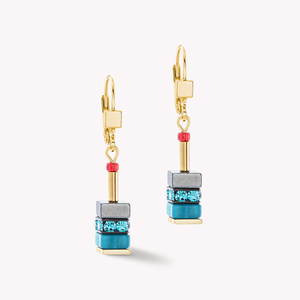 Classic GEOCUBE Earrings Gold Plated Multicolour Energy