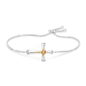 Diamond Grounded In Faith Holy Land Sand Cross Bracelet