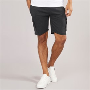 French Connection Mens Jersey Cargo Shorts Charcoal Mel