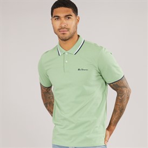 Ben Sherman Mens Twin Tipped Polo Shirt Grass Green