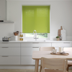 Luminous Lime Green Venetian Blinds 25mm: 1904mm x 900mm Recess