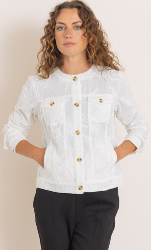 Anna Rose Embroidered Jacket - White