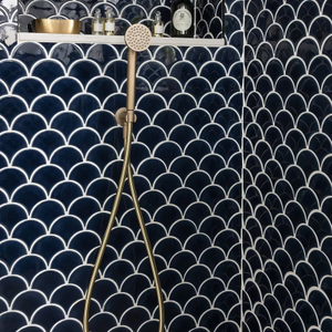 Atlantis Porcelain Mosaic Navy Wall Tile 29.3x27.4cm