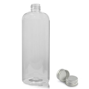 750ml Clear Boston Bottle With Aluminium Cap & One Hole Plug