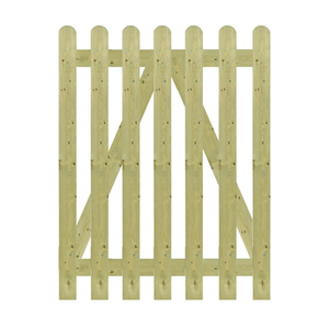 Green Pressure Treated 1.2M x 0.9M Round Top Picket Gate