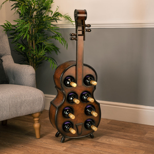 Wooden Cello Wine Rack – 8 Bottle Capacity