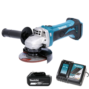 Makita DGA452Z 18V LXT Cordless 115mm Slide Switch Angle Grinder With 1 x 3.0Ah Battery & Charger