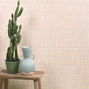Bamboo Porcelain Mosaic Blush Wall Tile 29.5x28.4cm