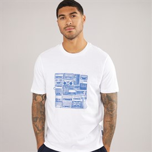 Ben Sherman Mens Radio Stack T-Shirt White