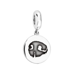 Signature Silver Disc Pet Nose Print Engraving Pendant Charm